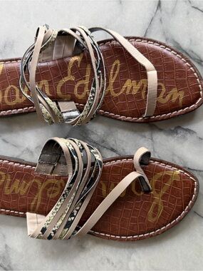 Sam Edelman Beige Strappy Flat Sandals,SZ 11, BRAND NEW